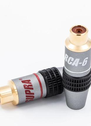 Роз'єм rca мама supra rca-6 female plug red/black (пара)