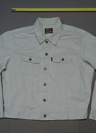 Плечі 49 см vintage 80-90 s rocky old dekades  size  l    біла джинсова куртка  made in italy