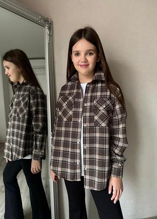 Фланелева сорочка шоколадна🔥