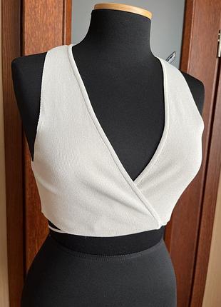 Zara безрукавка накидка вкорочена бежева