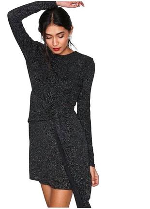 Сукня жіноча topshop чорна сяюча міні сукня з відкритою спинкою 10/38