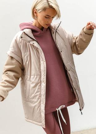 Бежева куртка-жилет xxl-3xl