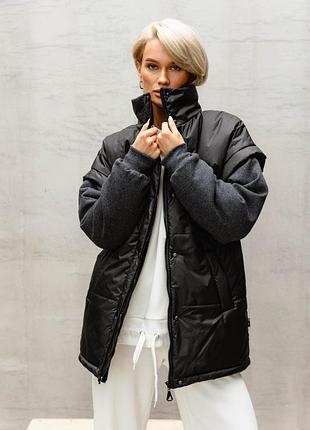 Чорна куртка-жилет xxl-3xl