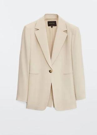 Молочний жакет/піджак massimo dutti із вовни та віскози, s/m