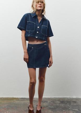 Джинсова спідниця шорти zara - s, m