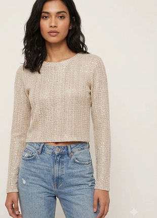 Укорочений топ лонгслів zara