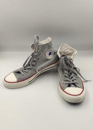 Высокие текстильные серые кеды converse chuck taylor all star размер 39