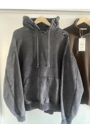 Худи zara washed hoodie