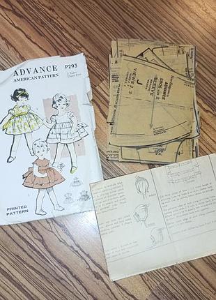 1950-е викрійка дитячі плаття advance pattern p293. англія. опис, схема, викрійки. мода. 9