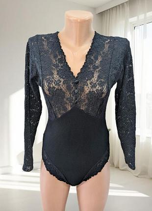 Боди кружево с длинным рукавом st. michael marks &amp; spencer