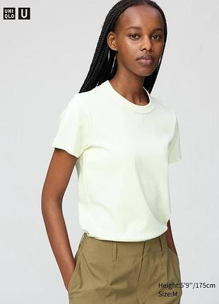 Футболка uniqlo u кремова crew neck t-shirt
