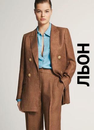 Massimo dutti льняной люксовый пиджак