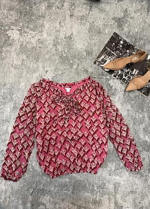 Женская  розовая шифоновая блузка шелк diane von furstenberg