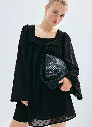 Сукня жіноча h&m чорна лялькова обʼємна сукня