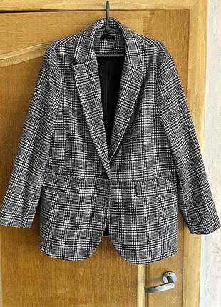 Модный женский пиджак жакет блейзер в клетку new look xl
