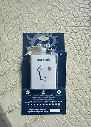 Пирсинг для носа claire’s набор сережек-гвоздиков (новые)