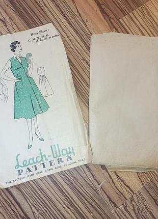1950-е выкройка leach-way платья халат. англия. описание, схема, выкройки. мода. 9