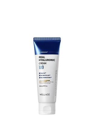 Зволожувальний крем з гіалуроновою кислотою wellage real hyaluronic 100 cream , 80 мл