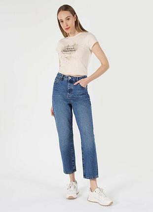 Джинсы женские colin's, синие, straight fit, 38 размер