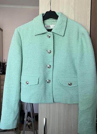 Жакет піджак вкорочений zara, розмір s . бавовна , легкий
