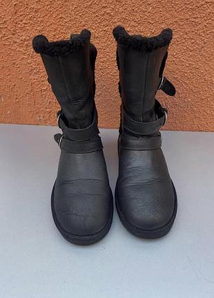 Оригінальні шкіряні жіночі чоботи ugg australia 38 розмір 24 см чорного кольору