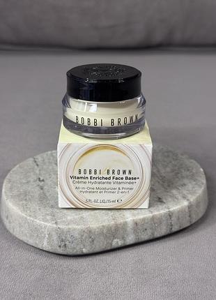 Оновлена! глибоко зволожуюча база під макіяж 2-в-1 bobbi brown vitamin enriched face base+ all-in-one moisturizer & primer 15 мл