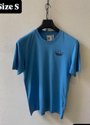 Оригінальна чоловіча футболка adidas originals trefoil series style розмір s блакитний колір