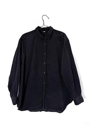 Чорнильно-синя вельветова сорочка uniqlo