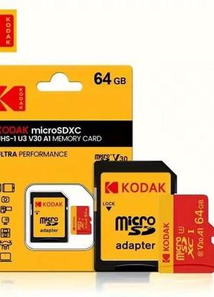 Карта памʼяті kodak micro sd 64 gb uhs-i u3 v30