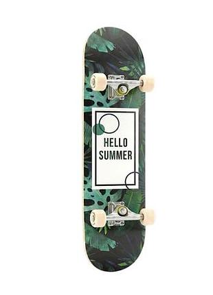 Скейтборд "hello summer", 7-слойная дека из канадского клена, abec-7, pu колеса 50 мм 84a, до 80 кг