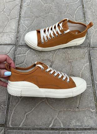 Фирменные крутые кеды рыжие кеди zara 36p