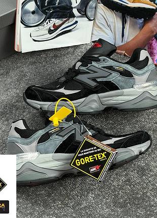 Термо кросівки new balance 9060 total black cordura gore-tex