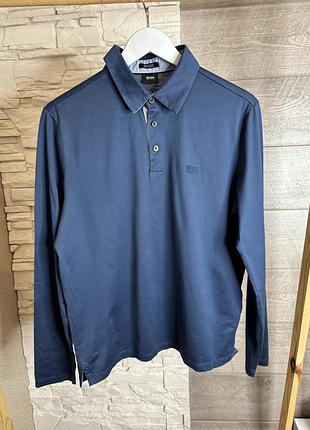 Чоловіча оригінальна кофта поло лонгслів hugo boss regular fit s