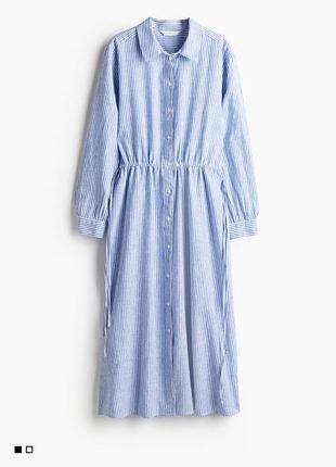 Платье-рубашка из смесовой льняной ткани h&m