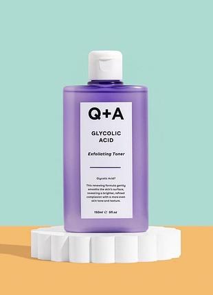 Тонер для обличчя з гліколевою кислотою q+a glycolic acid exfoliating toner, 150 мл