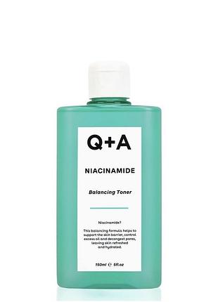Зволожуючий тонер для обличчя з ніацинамідом q+a niacinamide balancing toner, 150 мл