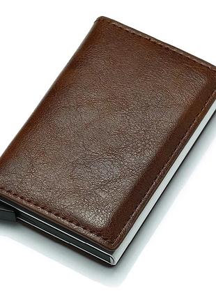 Кошелек для карточек с защитой rfid - коричневый
