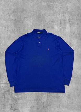 Поло polo ralph lauren оригінал синє кофта ральф лорен лонгслів поло з довгим рукав