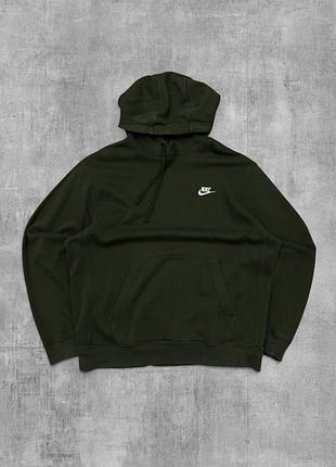 Худі nike оригінал хакі кофта з капюшоном найк чоловіча толстовка кенгуру
