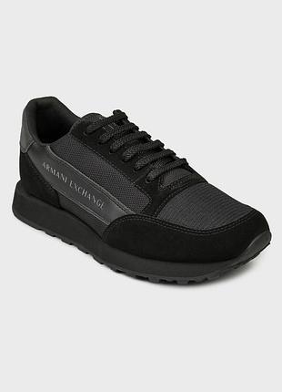 Кросівки чоловічі чорні,замшеві armani exchange xux083