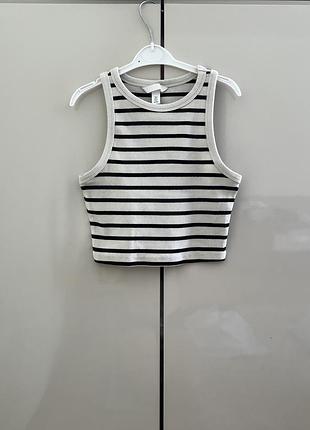 Укорочена майка топ в рубчик h&m розміру s