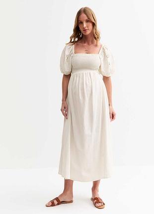 Сукня міді прошва льон , лляна сукня біла new look жіноча хл-ххл