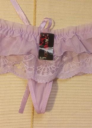 Трусики эротические, сеточка и кружево, rosa junio, m на xs, s