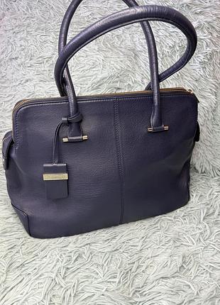 Paul costelloe шкіряна сумка темно-синього кольору