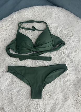 Купальник роздільний смарагдовий зелений calzedonia жіночий с