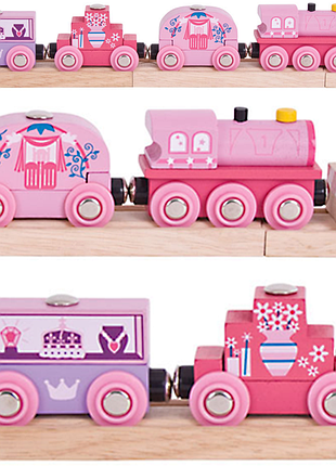 Поезд принцессы деревянная железнодорожная линия bigjigs rail