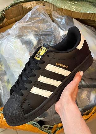 Кеди adidas superstar classic black white адидас суперстар классик черные с белым для мужчин