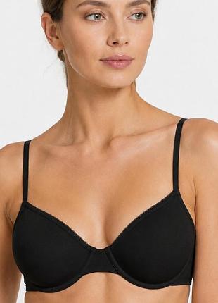 Бюстгальтер marks & spencer бавовняний на кісточках з подвійною тканинною чашкою, базовий