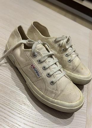 Текстильні кеди superga 2750 cotu classic / білі оригінальні кеди суперга
