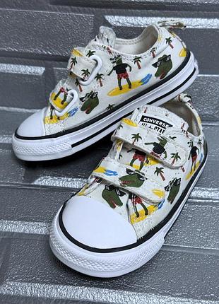 Кроссовки кеды converse all star детские 23 размер (14,5 см стелька) конверсы крокодил серфер для мальчика на липучках детская обувь